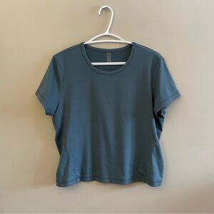 Reitmans Hyba Teal Cropped Baby Tee Moisture Wicking – Size Large NWOT